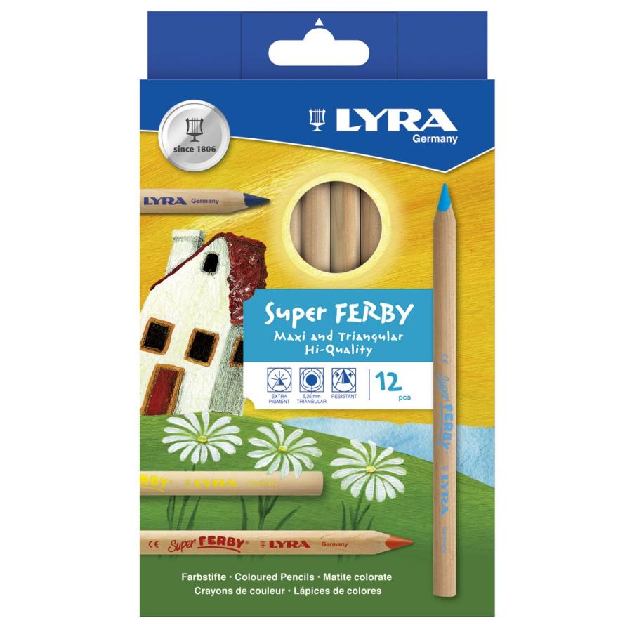 (未使用･未開封品)　スーパーファルビー 軸白木 12色セット sdt40b8 Amazon.co.jp: リラ LYRA 文具 色鉛筆 白木 三角グリップ