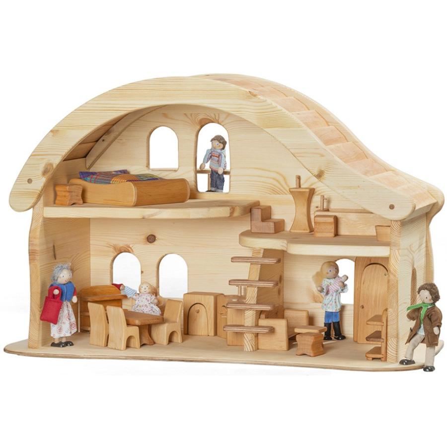 丸い屋根の人形の家」ドールハウス 木製玩具 ノルベルト社 ドイツ