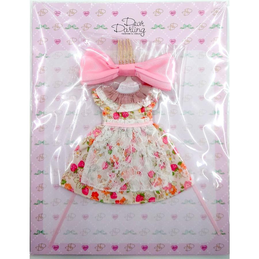 リバティプリーツエプロンワンピースセット　ピンク　リカちゃん　ブライス 新品】ネオブライス ドレス Dear Darling fashion for dolls 【レース