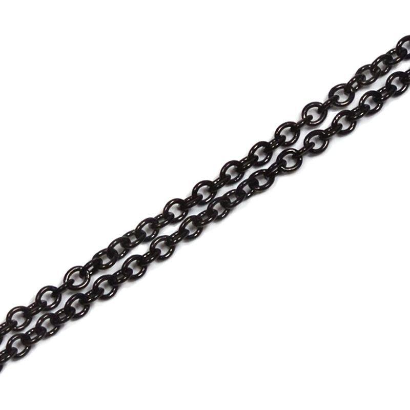 カット無しアズキチェーン 小豆 あづき アズキ ステンレスチェーン チェーン ブラック1.5mm 長さ50cm ふるさと納税 カット無しアズキチェーン 小豆 あづき アズキ ステンレスチェーン チェーン ブラック1.5mm 長さ50cm ふるさと納税