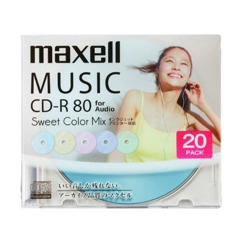 maxell 音楽用CD-R インクジェットプリンター対応「Sweet Color Mix Series」 80分 (20枚パ CDRA80 CDメディア