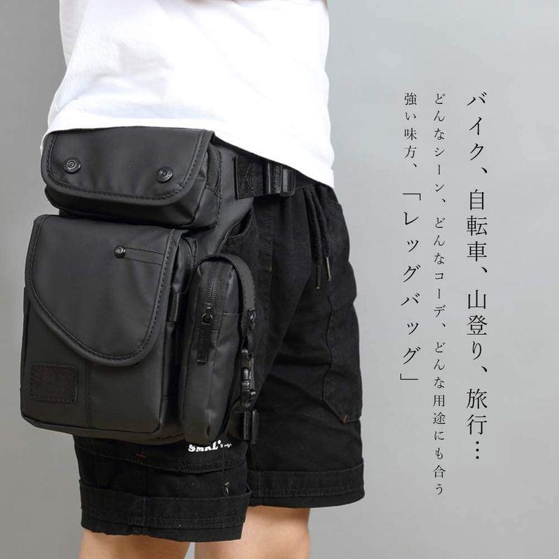 Marche StoreTonna(トンナ) サイドポーチ付き型 レッグバッグ バイク用 防水 撥水加工 レッグポーチ 大容量 多機能ウェストポーチ メンズ ホルス バイク用バッグ Tonna(トンナ) サイドポーチ付き型 レッグバッグ バイク用 防水 撥水加工 レッグポーチ 大容量 多機能ウェストポーチ メンズ ホルス