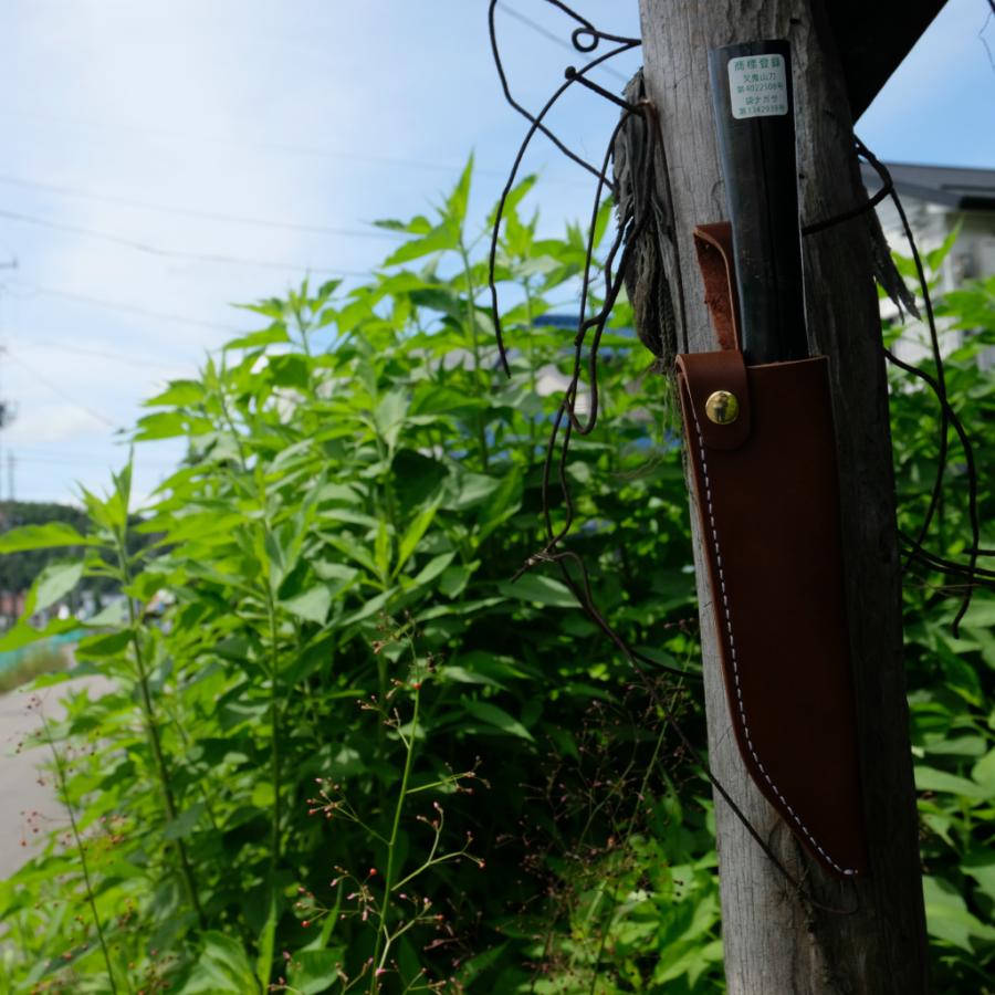 左利き用　マタギナガサ用　革ケース　9.5寸用  フクロナガサ　西根正剛　ナイフケース　ナイフシース |  | 11