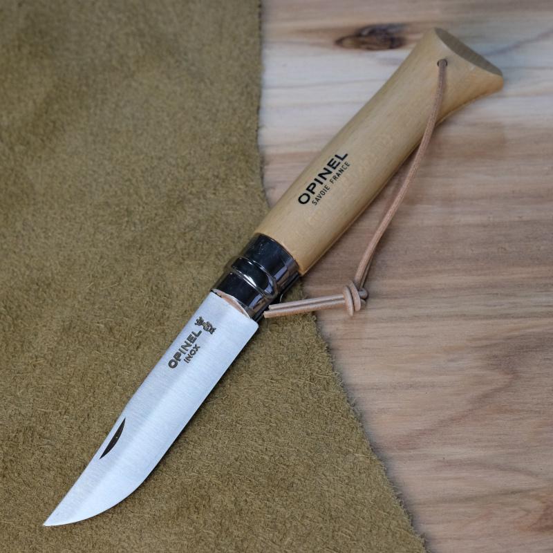 オピネル（opinel) ステンレス no9 革紐と革ケース付き : ナイフ