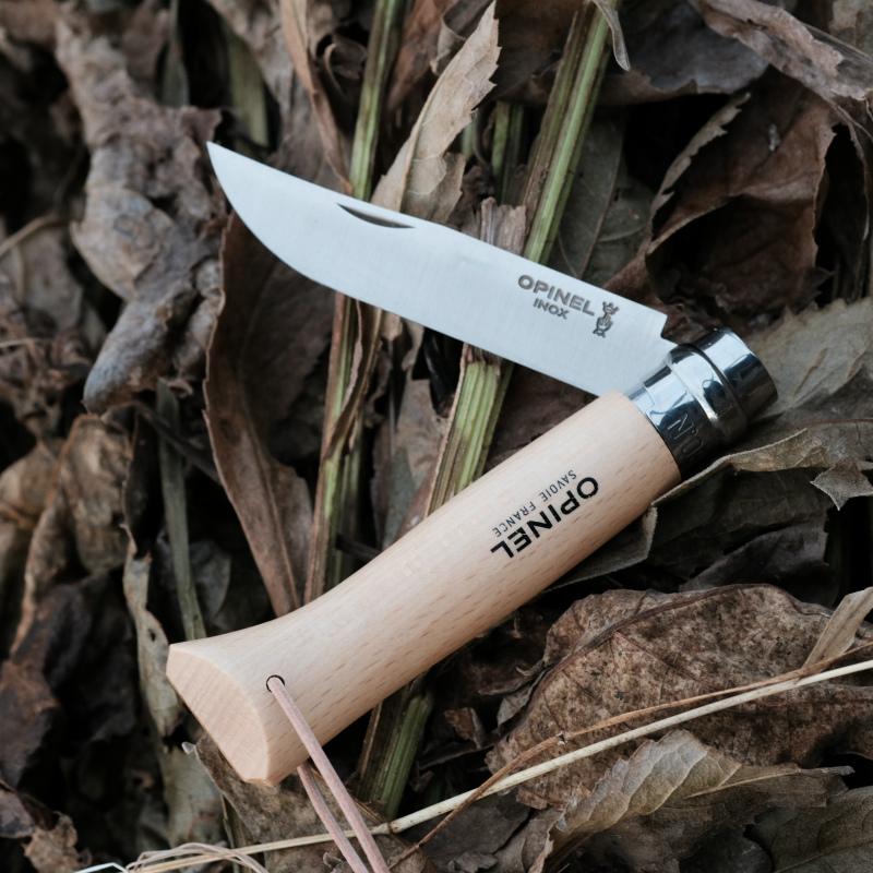 オピネル（opinel) ステンレス no9 革紐と革ケース付き : ナイフ