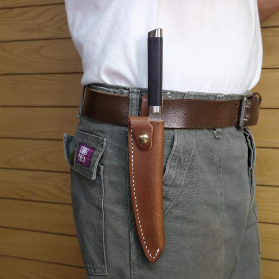 ステンレススチール 鍔付きペティナイフ レザーケース付き GIZABA ペティナイフ 120mm レザーケース付 | ptygrace