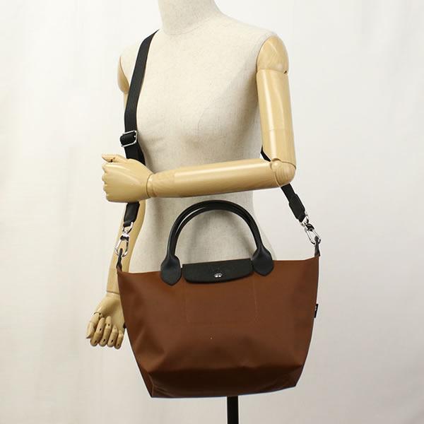 ロンシャン LONGCHAMP ハンドバッグ ショルダーバッグ 1512 ブラウン リサイクルキャンバス レディース_6