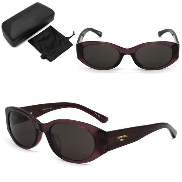 並行輸入品 バレンシアガ サングラス BALENCIAGA BB0369SK-004 サングラス バイオレット グレー アジアンフィット メンズ レディース ユニセックス