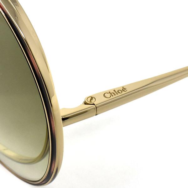 CHLOE サングラス カーキグリーングラデーション レディース クロエ サングラス レディース カーリナ ラウンド UVカット