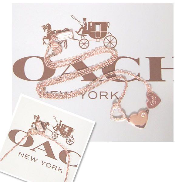COACH（コーチ） トリプルハート ブレスレット ネックレス ピンク