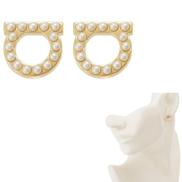 フェラガモ ピアス Salvatore Ferragamo サルヴァトーレフェラガモ GANCINI PEARL EARRING 696581