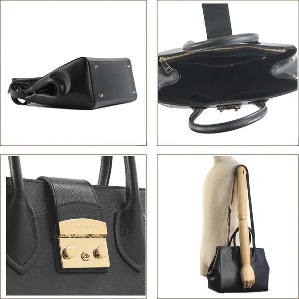 美品★ FURLA 2way ハンド バッグ メトロポリス　ブラック FURLA（フルラ） バッグ ハンドバッグ ショルダーバッグ 2way BML2