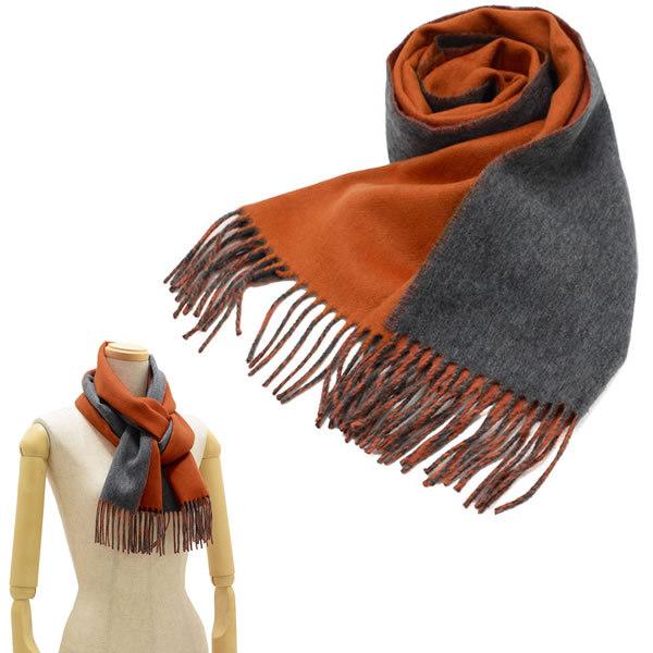 限定製作 カシミア リバーシブルスカーフ マフラー ストール Wa0000ru6655 Johnstons マフラー ジョンストンズ マフラー ジョンストンズ 100 オレンジ グレー レディース メンズ 財布 帽子 ファッション小物