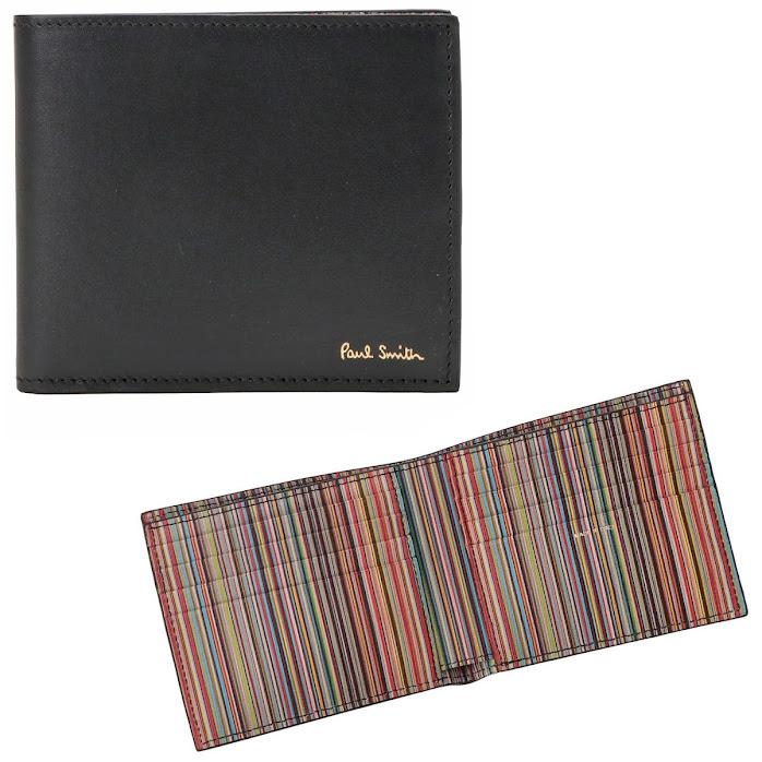 ポールスミス 二つ折り札入れ 財布 ブラック M1A 4832 BMULTI Paul Smith ポールスミス PAUL SMITH 二つ折り財布 財布 メンズ
