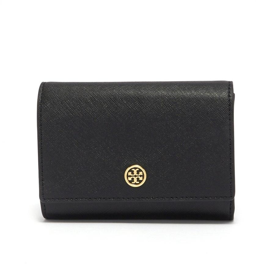 TORY BURCH トリーバーチ 三つ折り財布 ROBINSON MEDIUM WALLET ブラック[並行輸入品] TORY BURCH（トリーバーチ） 三つ折り財布 折りたたみ ROBINSON MEDIUM