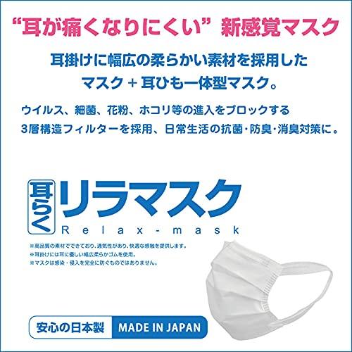 シンズ 耳らくリラマスク 100枚 サージカルマスク 日本製 普通サイズ 50枚×2箱｜marcysretailstore｜02