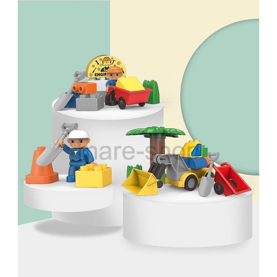ブロック レゴ 互換 互換品 レゴデュプロ互換 183ピース 都市建設 ショベルカー 働く人 ビッグブロック 車 おもちゃ 男の子 プレゼント クリスマス 誕生日｜mare-shop｜03