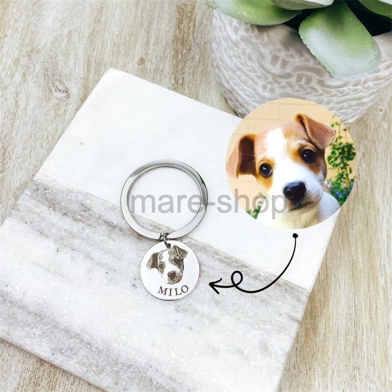 キーホルダー チャーム 犬 いぬ 猫 ねこ ペット 名入れ 名前入り 写真