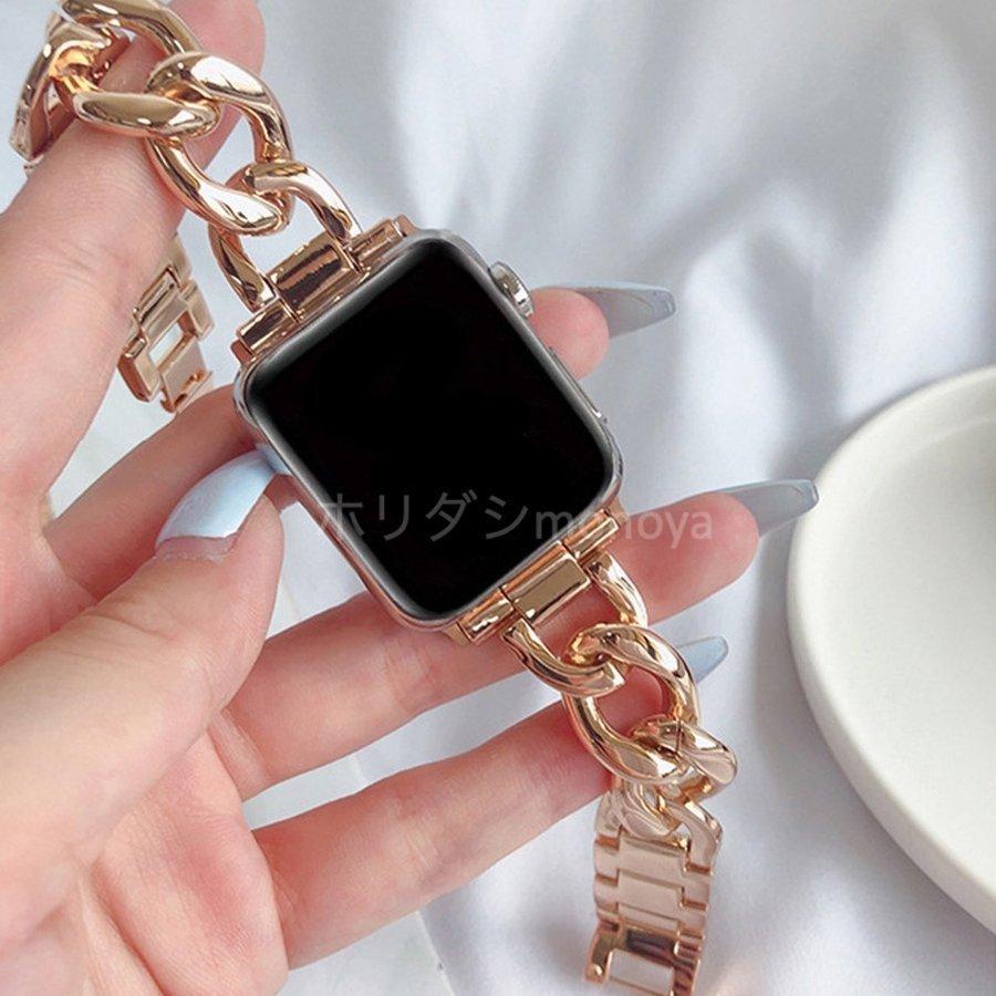 SALE/79%OFF】 アップルウォッチバンド ゴールドチェーン ベルト Apple Watchバンド チェーンベルト38 40mm ローズゴールド交換用