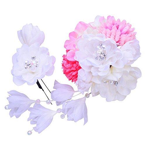 最安値 花髪飾り 2点セット 白 ホワイト成人式 七五三 浴衣 卒業式 結婚式 かんざし 簪 髪かざり ゆかた 浴衣 通販 爆安プライス Www Ladislexia Net