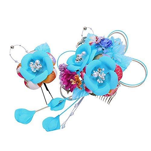 50 Off 花髪飾り セット かんざし 2点セット 青 ブルー 成人式 七五三 浴衣 卒業式 結婚式 簪 髪かざり ゆかた 浴衣 通 気質アップ Www Ladislexia Net