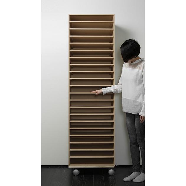 ファイルワゴン ファイルボックス 書類ラックA3 スライド棚 木製