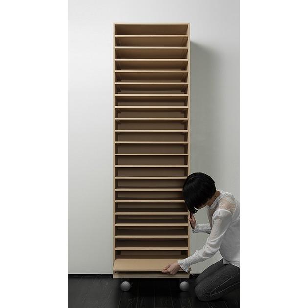 ファイルワゴン ファイルボックス 書類ラックA3 スライド棚 木製