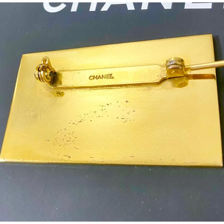 シャネル ヴィンテージ ブローチ ロゴプレート ココマーク CC スクエア