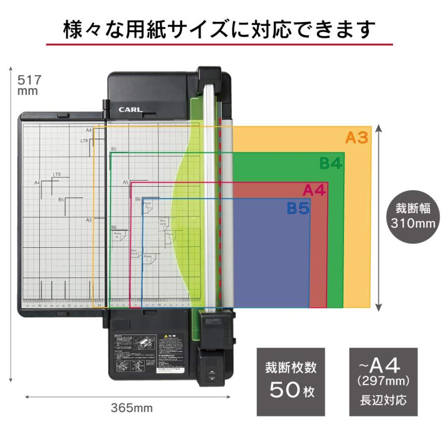 カール事務器 裁断機 ペーパーカッター スリム A4対応 50枚裁断 DC