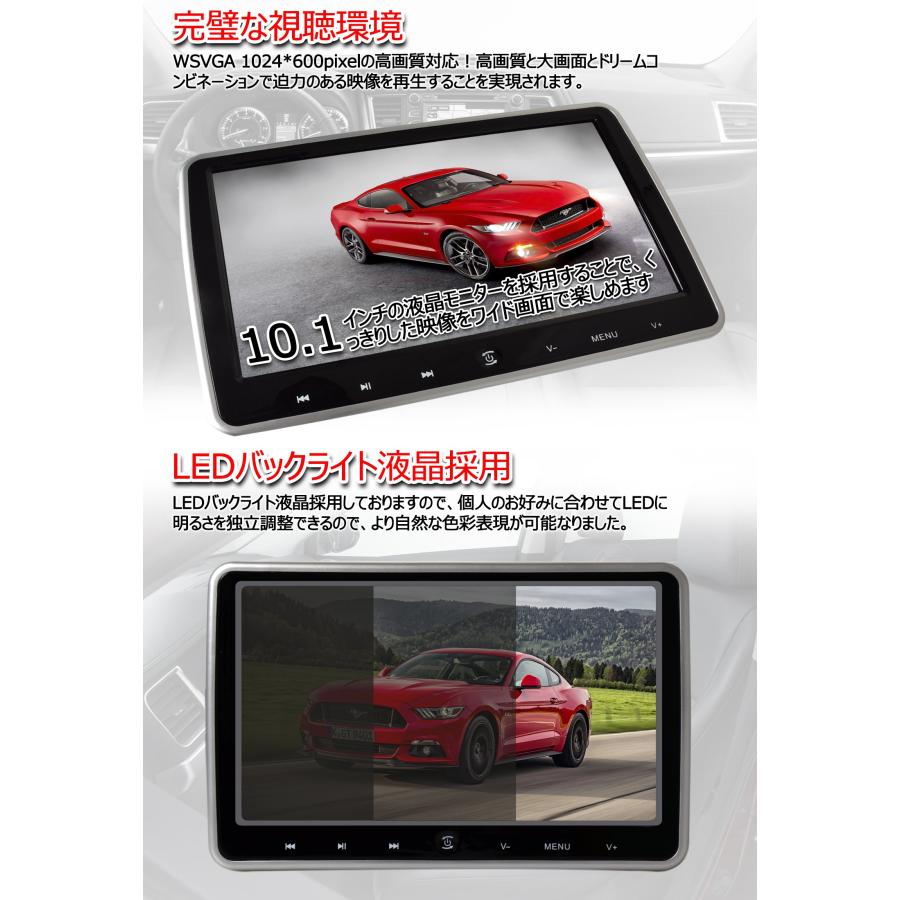 LOSKA ヘッドレストモニター DVDプレーヤー CPRM/HDMI対応 10.1インチ 