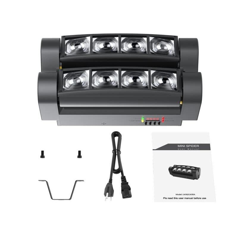 BETOPPER ムービングライト 8x3W RGBW LED 舞台照明 ディスコライト ステージライト ステージ照明 DMX512 7/13CH D_3