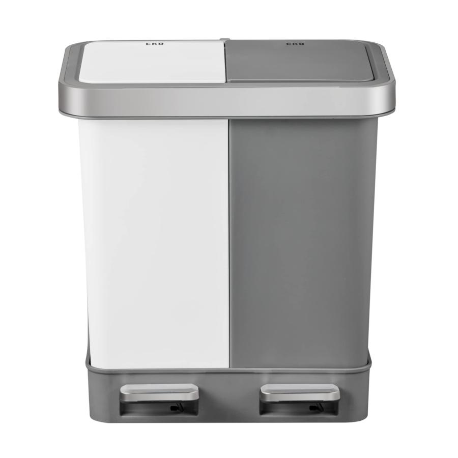 EKO ゴミ箱 ペダル式 ハナ リサイクラー Duo ステップビン ブルー/グレー 10L+10L ふた付き インナーボックス無し EK6200-10の画像