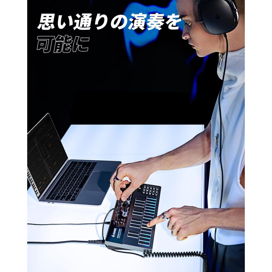 Donner シンセサイザー Essential B1 アナログ 軍事基地 シーケンサー 128御定まり LED映写幕 midi IN/OUT端子搭