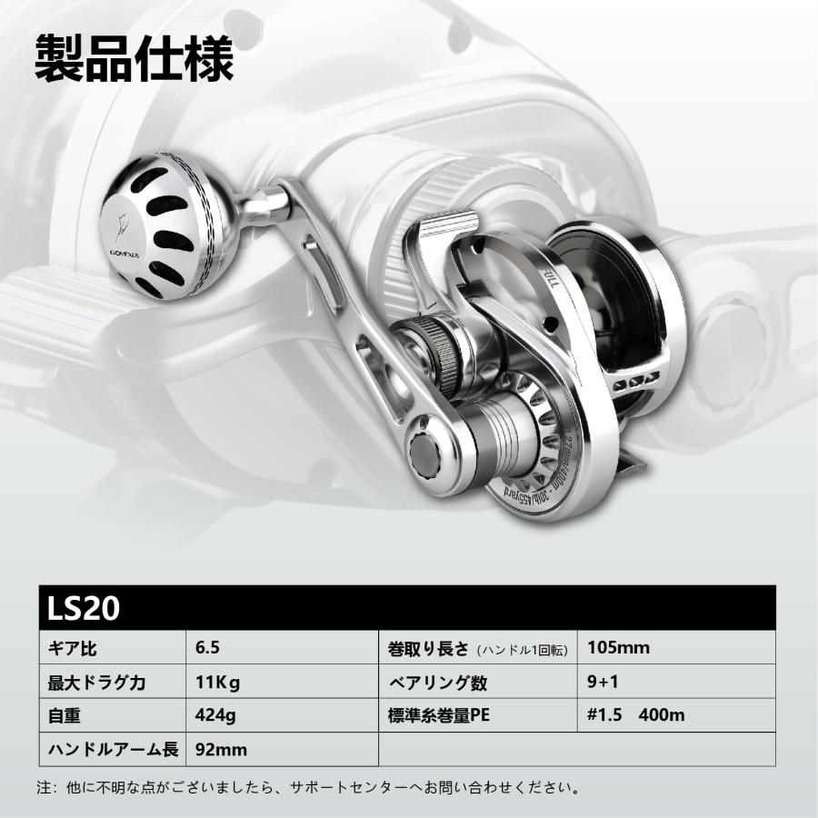 ゴメクサス LS20 両軸リール ショアジギング用 船釣り 石鯛 クエ など