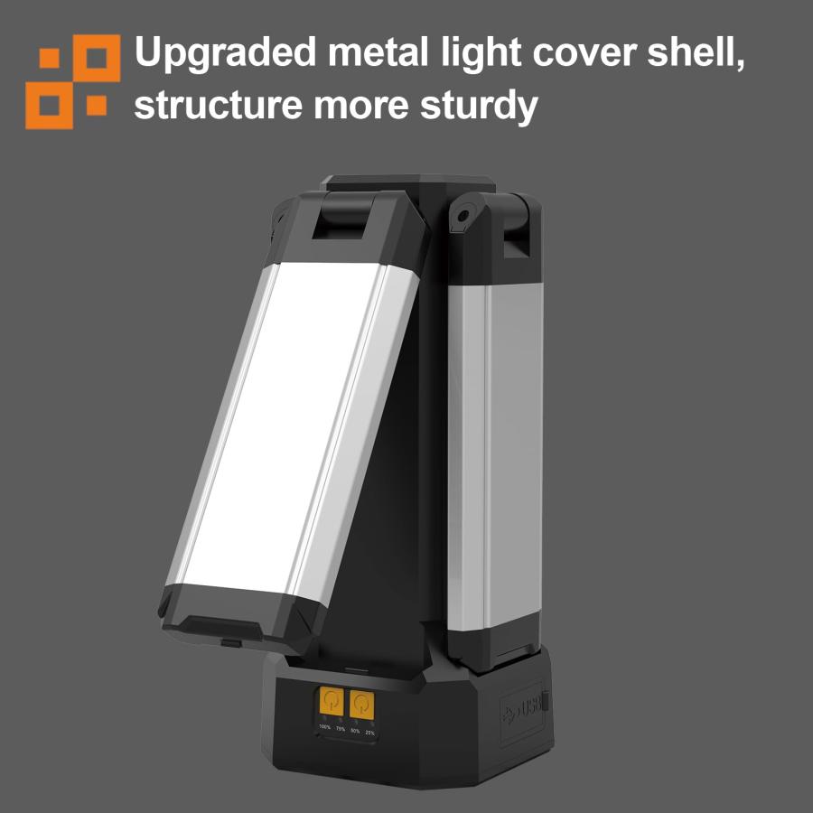 アルミニウム製ケース LED 投光器は 8000lm 超高輝度・USB 充電式。3