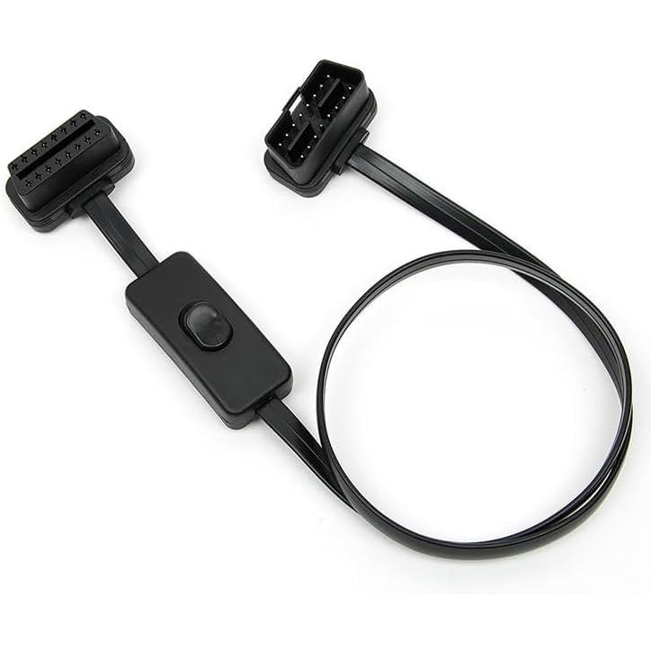 OBD2 スイッチ付き延長コード 16ピン 長さ60cm 車両診断 超薄型