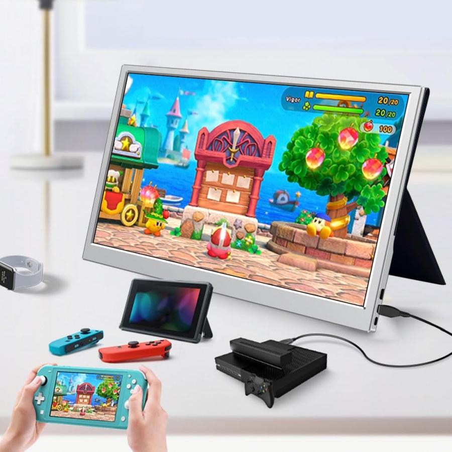 Cuview モバイルモニター 15.6インチ FHD 1080P モバイルディスプレイ IPS非光沢軽量パネル USB Type-C/Mini HDの画像