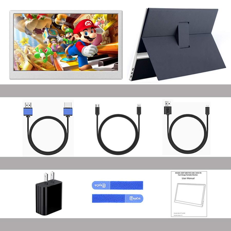 Cuview モバイルモニター 15.6インチ FHD 1080P モバイルディスプレイ IPS非光沢軽量パネル USB Type-C/Mini HDの画像
