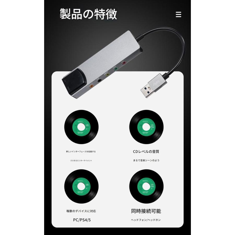 Zacoora 外付サウンドカード USB光ファイバー 多機能アルミ合金