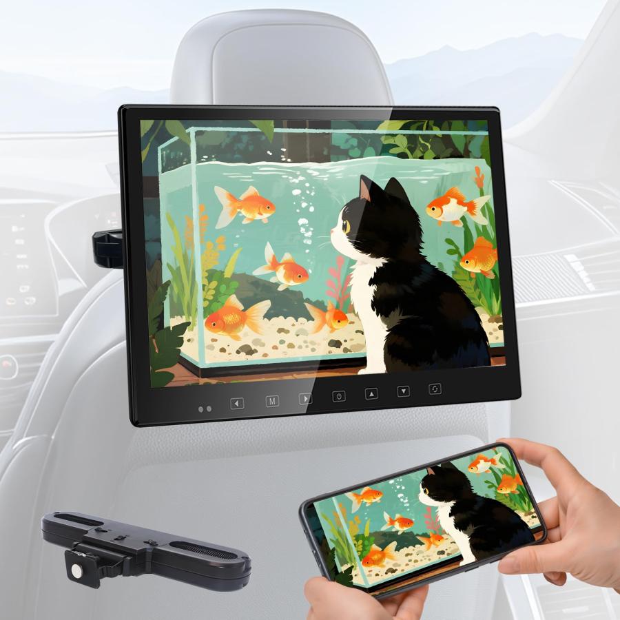 ヘッドレストモニター HDMI 13.3インチ IPS 後部座席 車載モニター