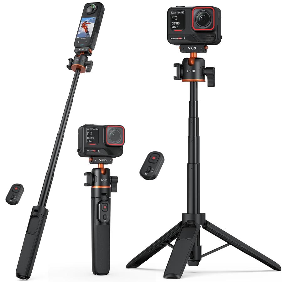 VRIG Insta360 Ace Pro 2用三脚 自撮り棒 磁気マグネットマウント