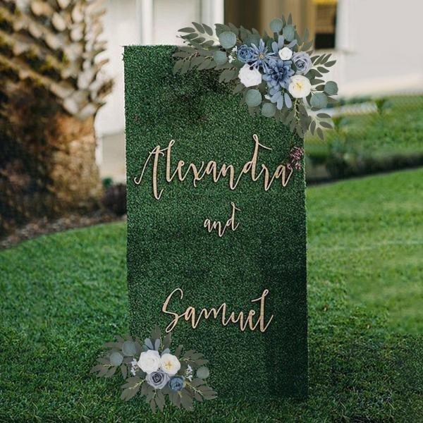 開店記念セール 婚礼 2結婚式のアーチの花ひまわりの装飾素朴な背景ドアパーティーホワイトブルー Www Threeriversofs Com