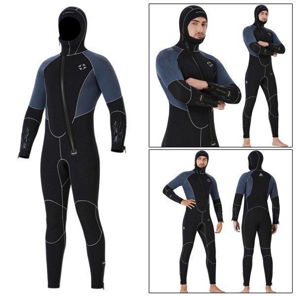 ダイビングウェットスーツ全身ウェットスーツダイビングスーツメンズウォーター水着グレー アウトレット品