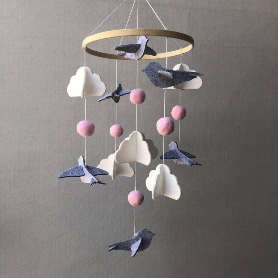 手作りフェルトベビーベッドモバイルベッドルームハンギングナーサリーベッドベルバード QQQ530183680d94馬利亜ちゃんヤフー店