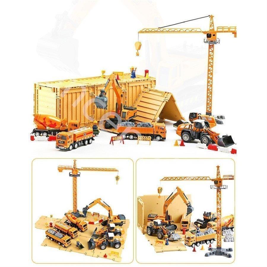 建設車両 7種類セット はたらく車 工事カー 作業車両 おもちゃ ミキサー車 工事現場 収納箱入り 模型 モデルカー 赤ちゃん 幼児 子ども プレゼント 男の子に |  | 05