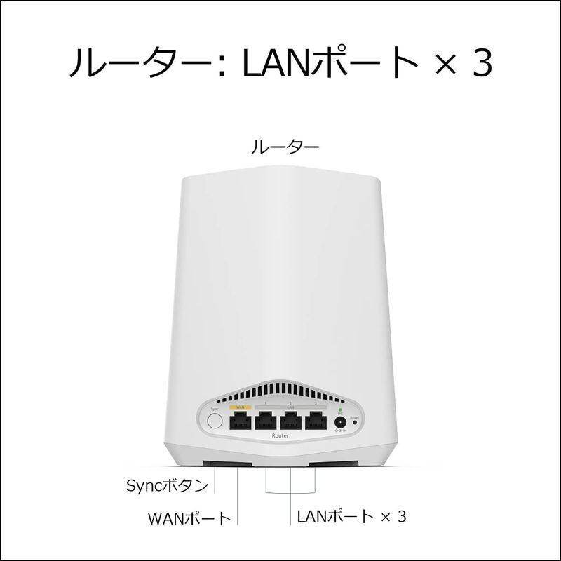 NETGEAR Orbi Pro WiFi6 Mini メッシュWiFi AX1800 ルーター 法人向け VLAN WPA3 テレワーク Orbi Pro WiFi6 Mini メッシュWiFi AX1800 ルーター 法人向け VLAN WPA3 テレワーク