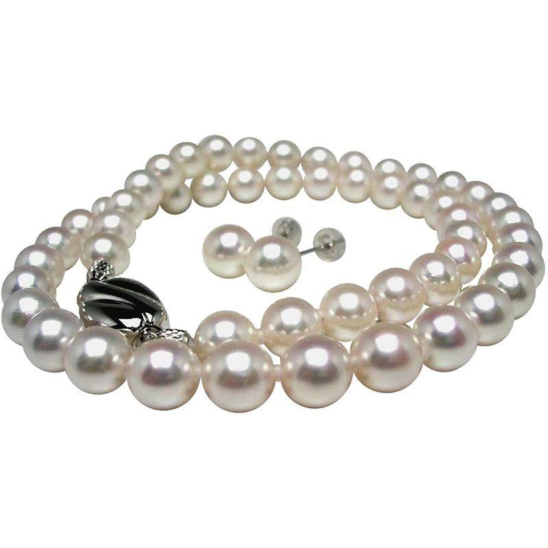 新入荷！ Isowa Pearl（伊勢志摩の真珠専門店 イソワパール） アコヤ真珠 ネックレス ピアス セット 7-7.5mm ホワイトピンク シルバ 【HOV1009533210】(36036円)