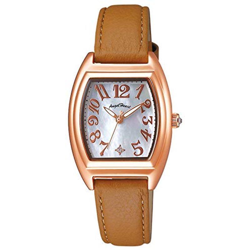 割引発見 エンジェルハート ブラウン レディース FS26P-BR ダイヤモンド ソーラー電池 ホワイトパール文字盤 FirstStar 腕時計 腕時計