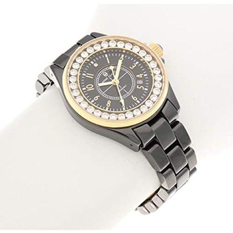 ANNE CLARK 腕時計 レディース 金属アレルギー軽減対策 フル セラミック ブラック ラインストーン(ジルコニア)ベゼル 天然ダイヤ CLARK 腕時計 レディース 金属アレルギー軽減対策 フル セラミック ブラック ラインストーン ジルコニア ベゼル 天然ダイヤ