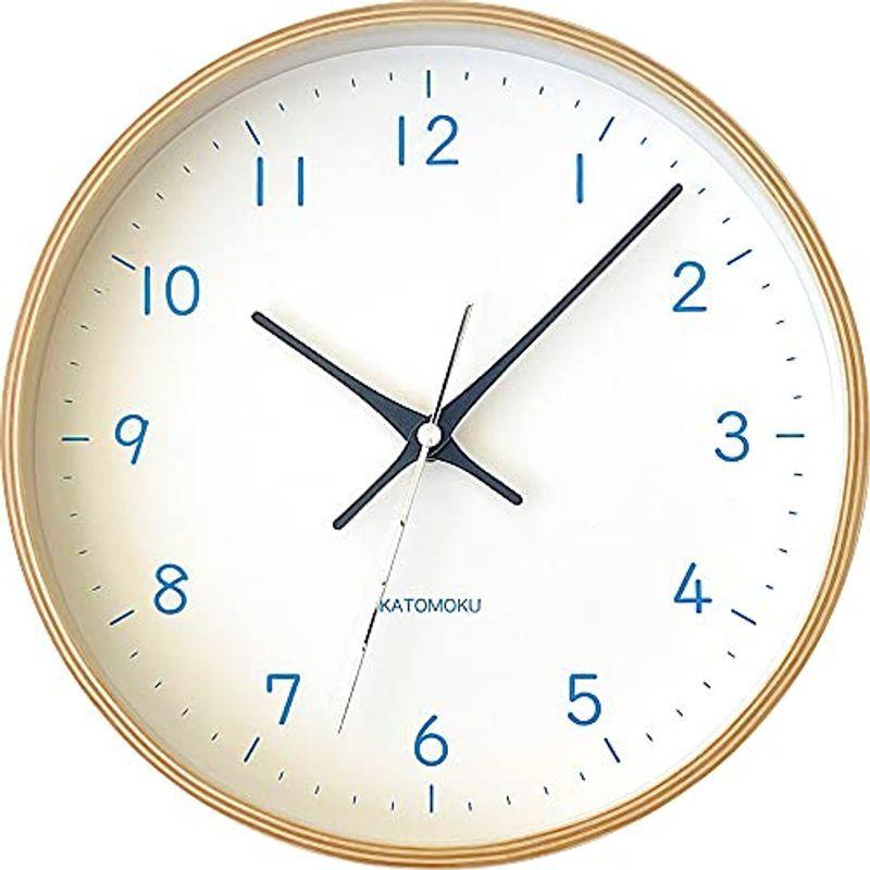 新作モデル clock plywood KATOMOKU 22 φ252mm km-121LBRC スイープ（連続秒針） ライトブルー 電波時計 置き時計